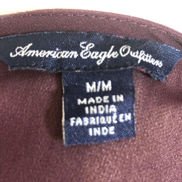 American Eagle Plum Pleated Applique Sleeveless Top - Picture 4 of 5